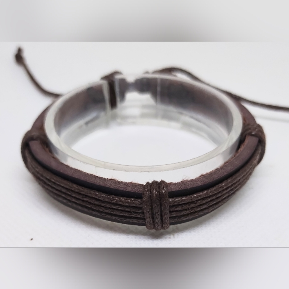 Men's Bracelet Leather Brown NEW f52